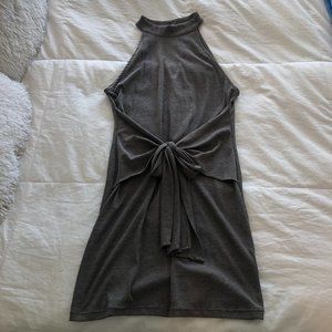 Grey Tie-Waist Dress